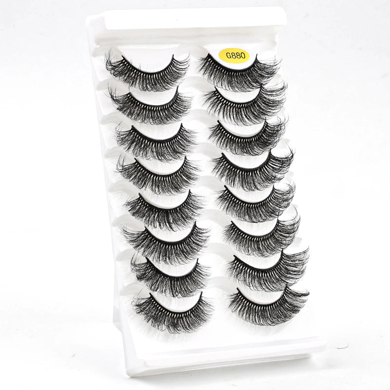 10/8/5/3 paires Multipack 3D cils de vison Faux cils faits à la main vaporeux moelleux Faux cils naturel outils de maquillage des yeux Faux cils