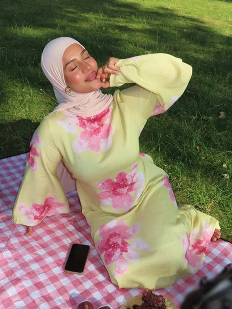 Robe longue imprimée