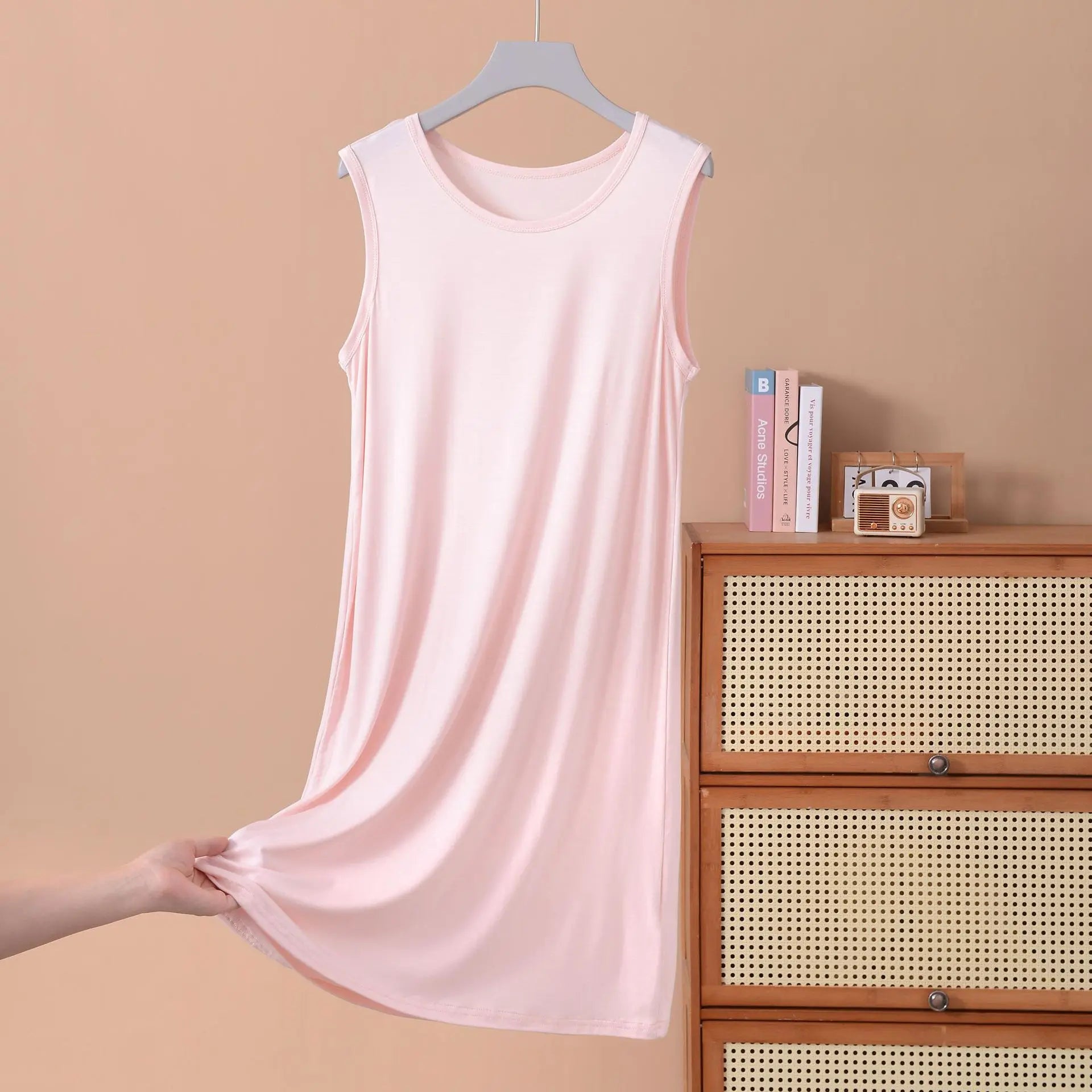 Robe débardeur en modal pour femme, tenue de nuit confortable, grande taille XL à 8XL