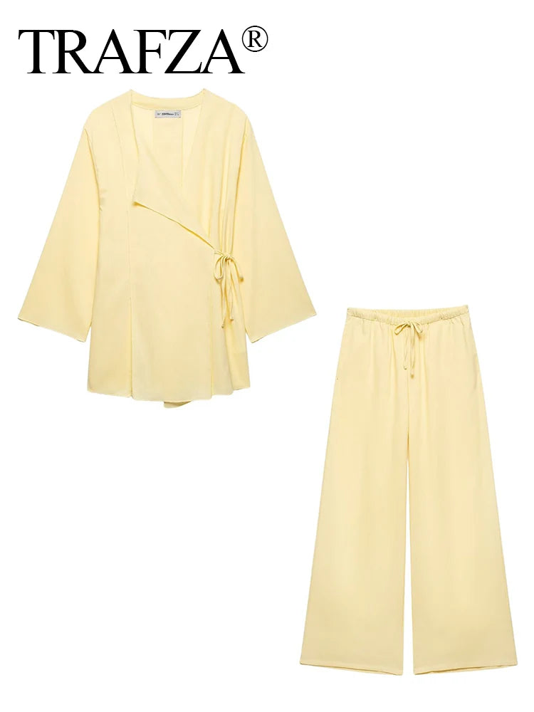 2 pièces ensemble 2025 printemps été Kimono Style
