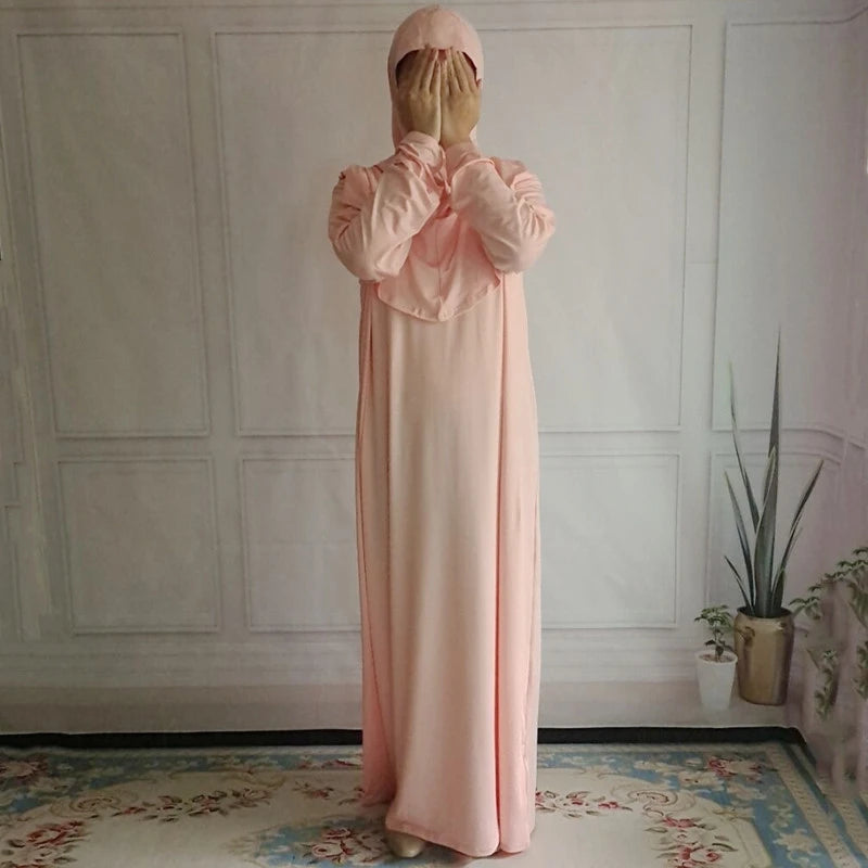 Vêtement de prière pour femmes Ramadan musulman Abaya caftan femmes Jilbab avec Hijab Abayat Islam Robe modeste Robe vêtements arabes islamiques