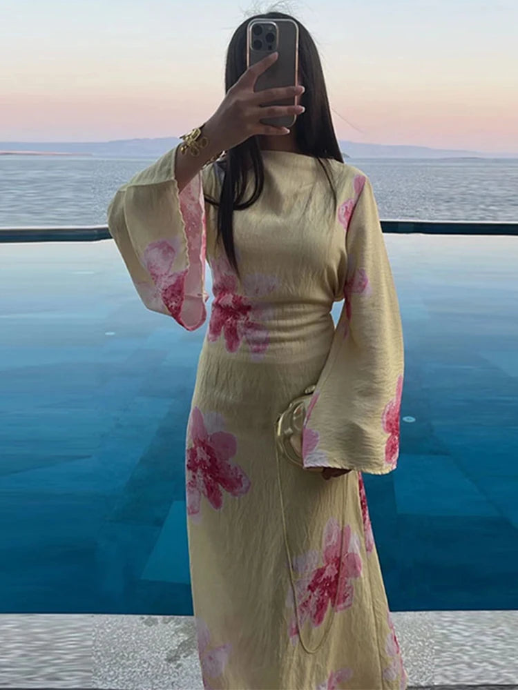 Robe longue imprimée