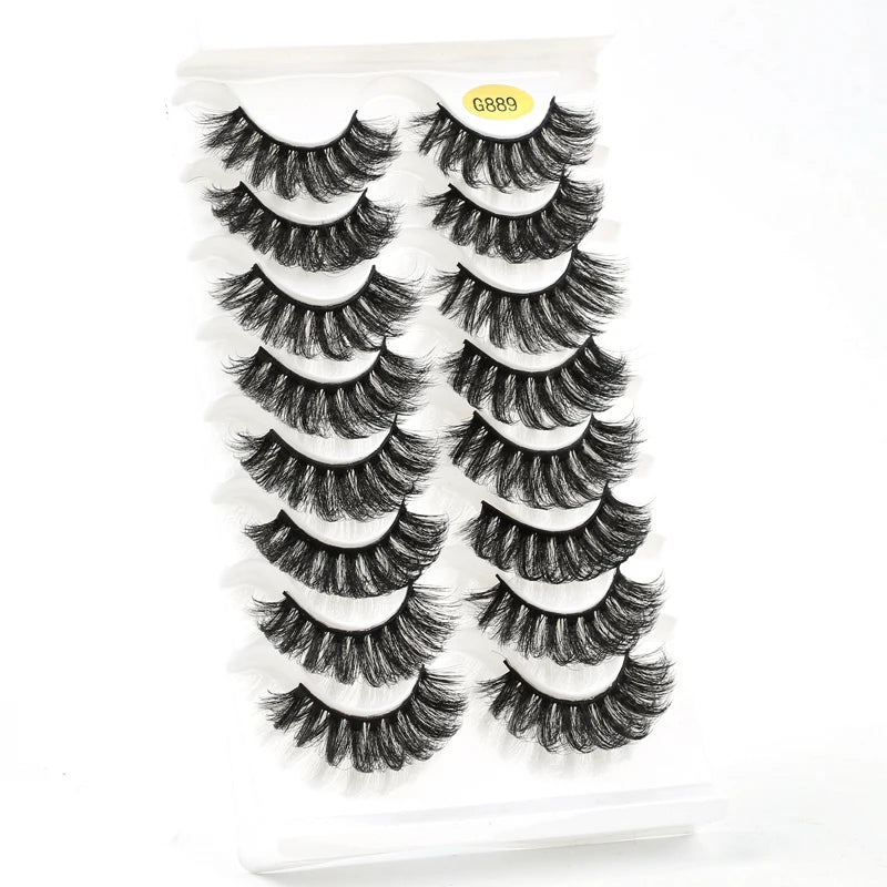 10/8/5/3 paires Multipack 3D cils de vison Faux cils faits à la main vaporeux moelleux Faux cils naturel outils de maquillage des yeux Faux cils