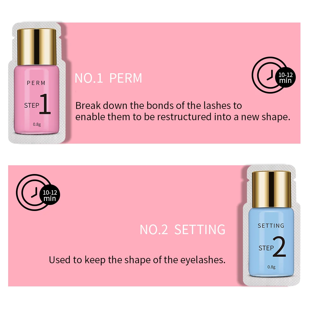 Lotion de levage de cils en Sachet de 0.8g, 10 paires/lot, permanente et réglage, 8 à 12 Minutes, outils de maquillage pour les yeux