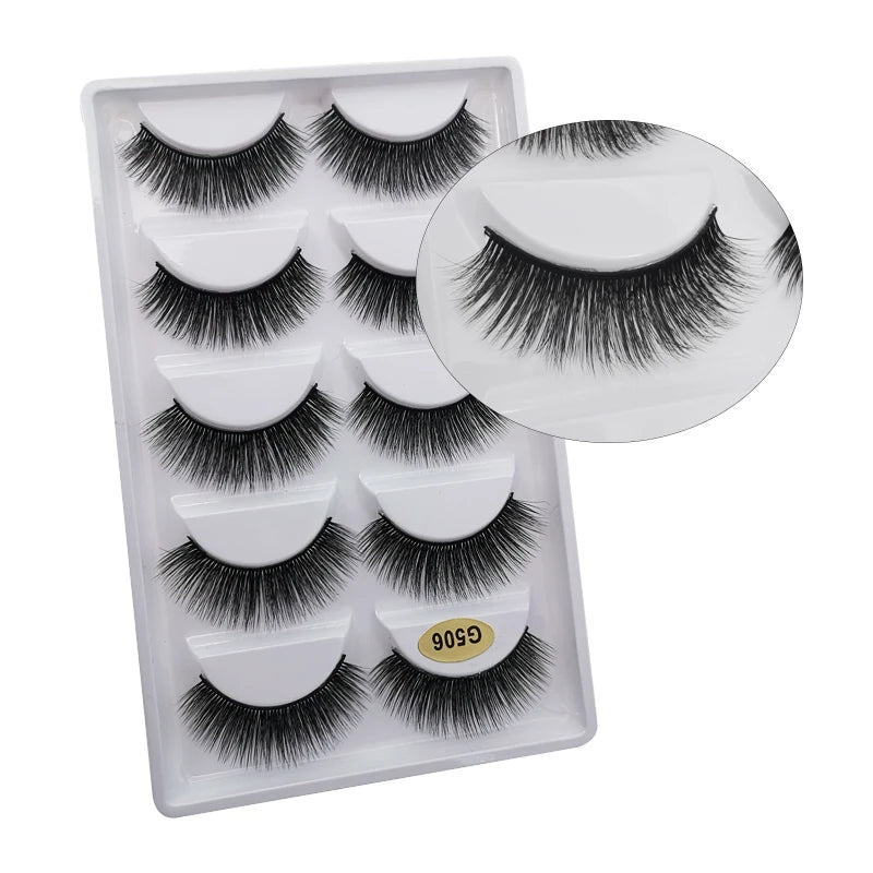 10/8/5/3 paires Multipack 3D cils de vison Faux cils faits à la main vaporeux moelleux Faux cils naturel outils de maquillage des yeux Faux cils