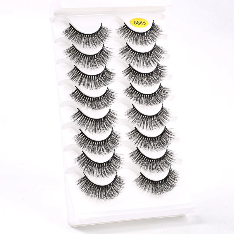 10/8/5/3 paires Multipack 3D cils de vison Faux cils faits à la main vaporeux moelleux Faux cils naturel outils de maquillage des yeux Faux cils