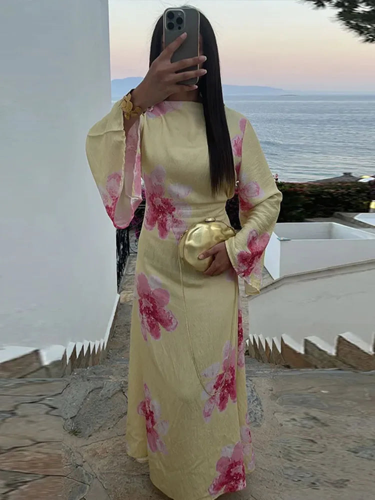 Robe longue imprimée