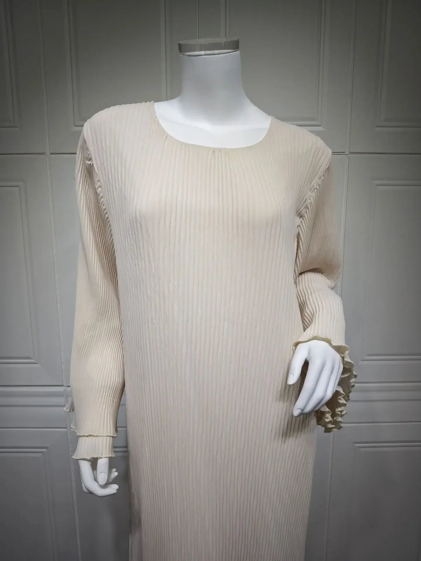 Robe musulmane Eid pour femmes, manches évasées plissées, Jalabiya, caftan, Islam, arabe, longue robe éducative, Ramadan, Maroc, Dubaï, Abayas, 2024