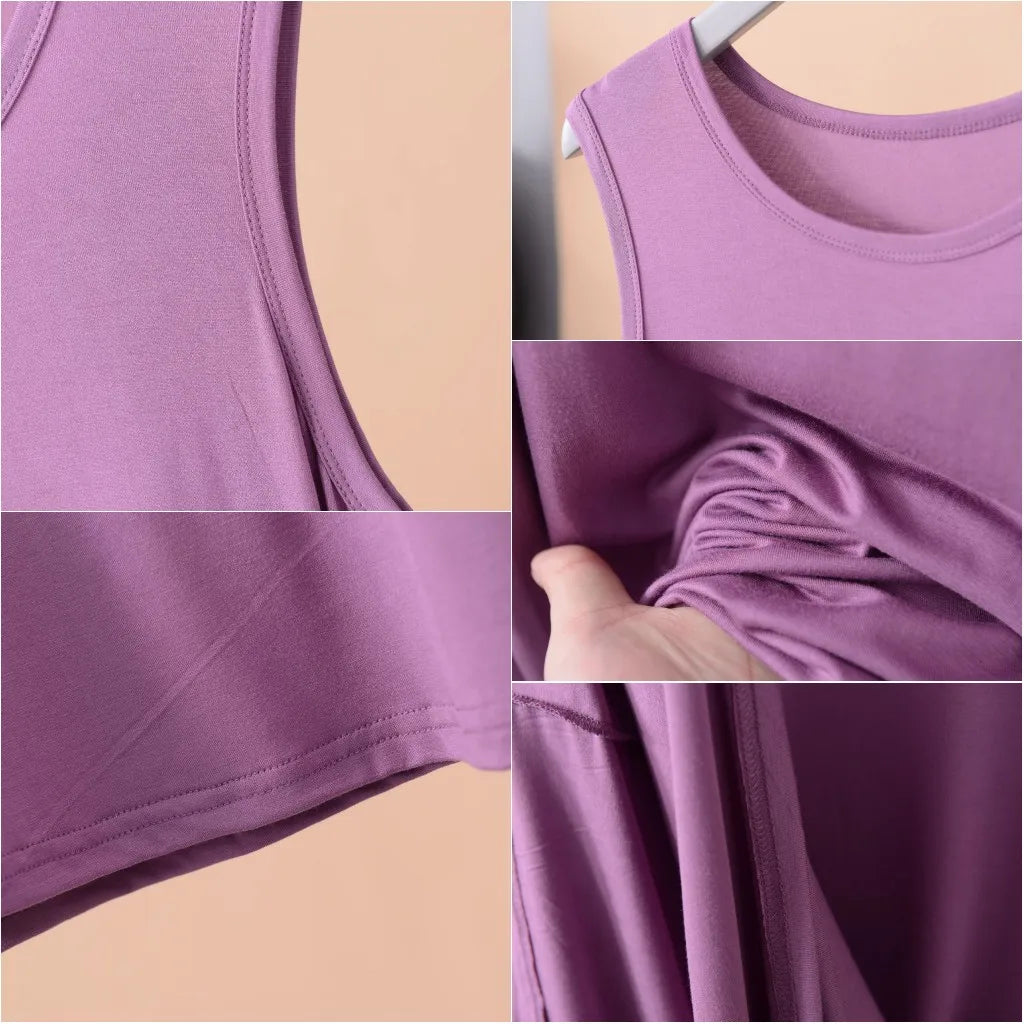 Robe débardeur en modal pour femme, tenue de nuit confortable, grande taille XL à 8XL