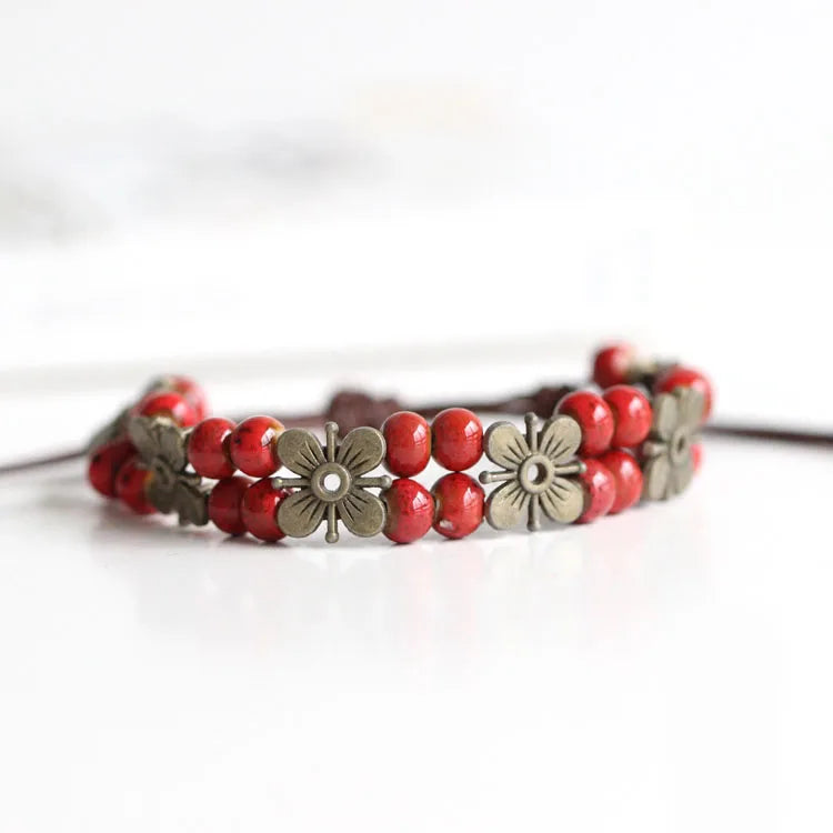 Le vent National reconstituant des anciennes manières est les bibelots en céramique émaillée à haute température faits à la main, Bracelets à la mode pour femmes # 1078