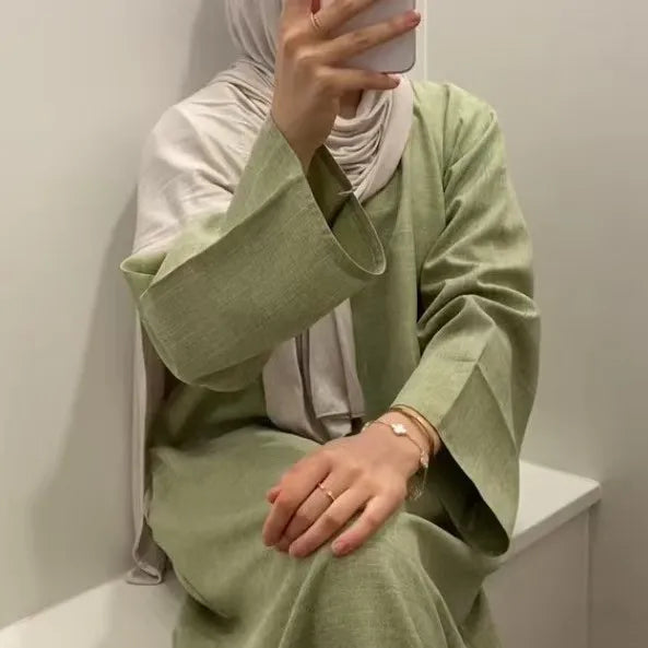 Robe Djellaba de Ramadan pour Femme, Tenue Musulmane Simple, Modeste, Éducative, Dubaï, Abaya, Turquie, Kaftan, Kebaya, Arabe, Islam Jalabiya, 2025
