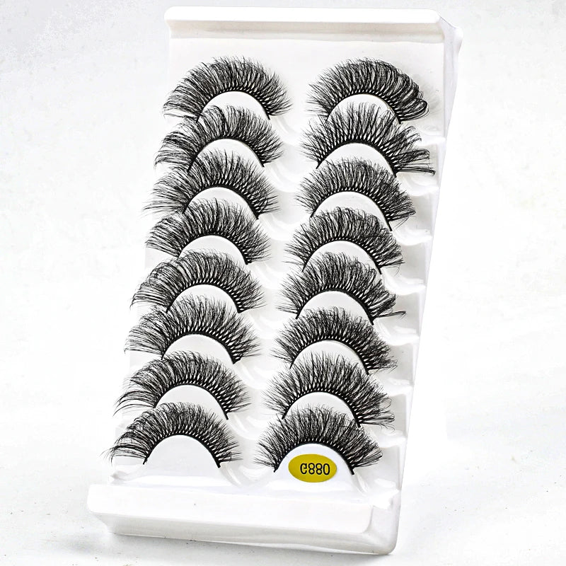 10/8/5/3 paires Multipack 3D cils de vison Faux cils faits à la main vaporeux moelleux Faux cils naturel outils de maquillage des yeux Faux cils
