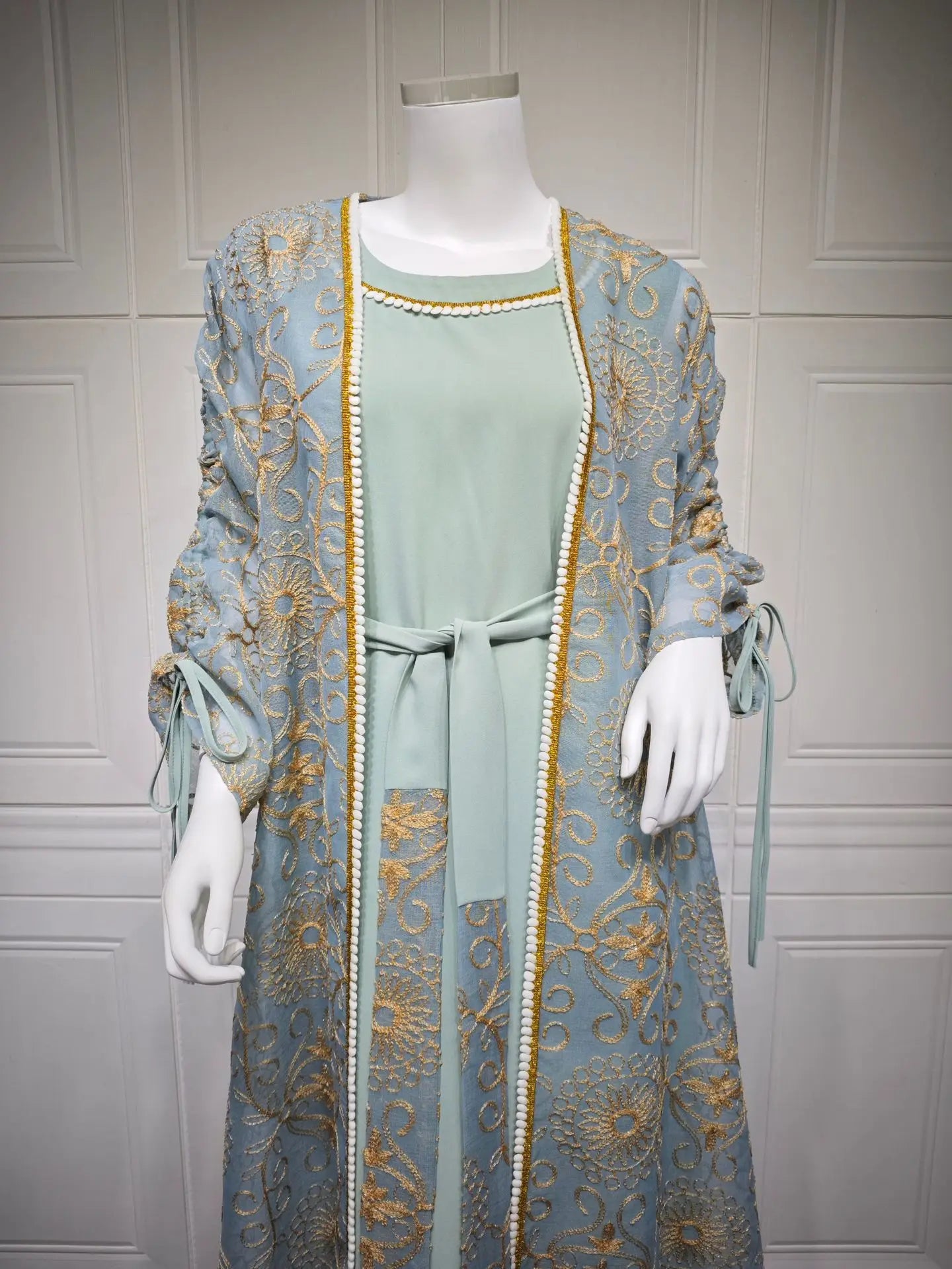 VigoAnne femmes 2025 robe musulmane ensemble moyen-orient deux pièces vêtements islamiques costume solide robe de prière col rond dame dubaï Abaya ensemble