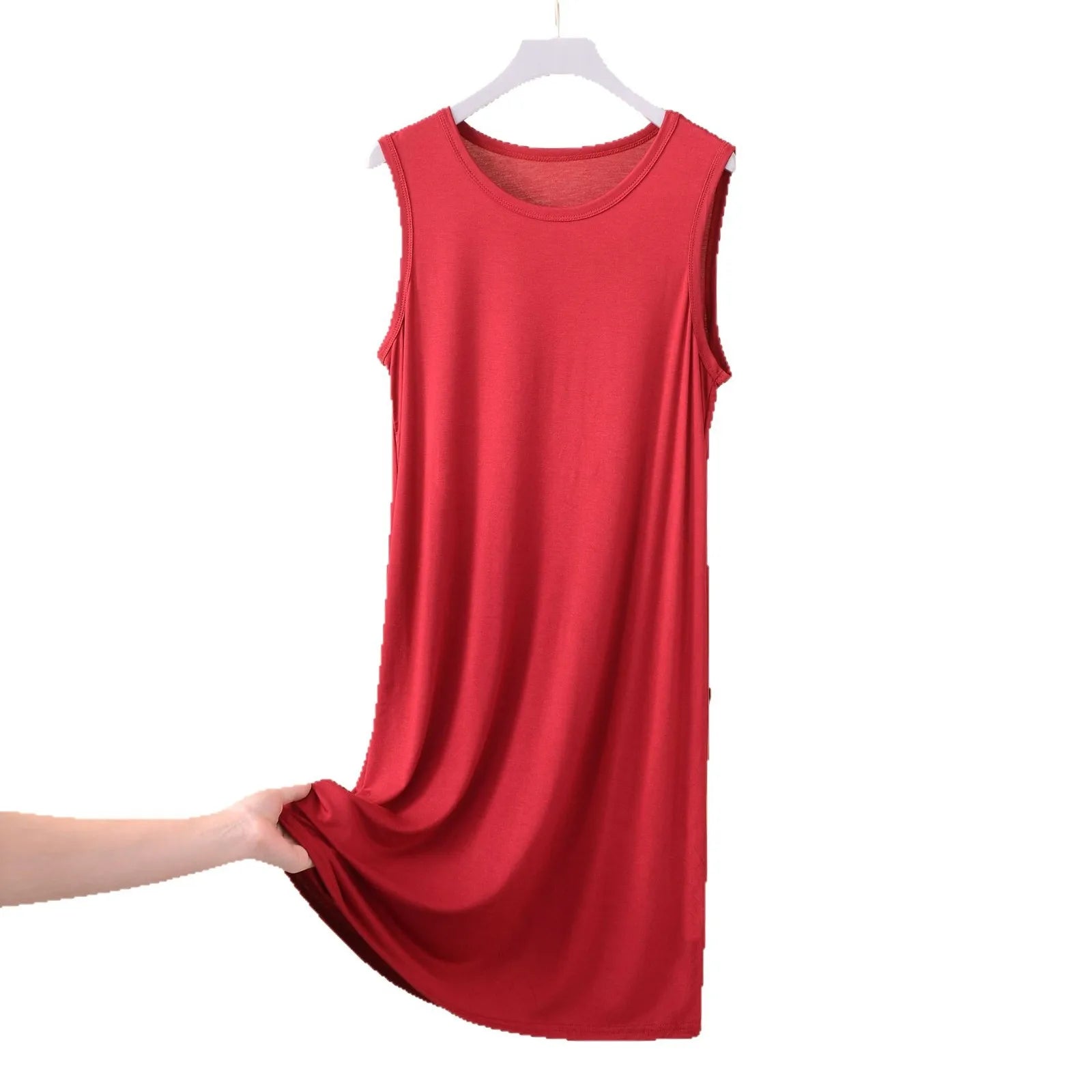 Robe débardeur en modal pour femme, tenue de nuit confortable, grande taille XL à 8XL