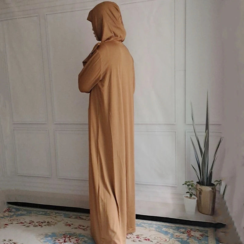 Vêtement de prière pour femmes Ramadan musulman Abaya caftan femmes Jilbab avec Hijab Abayat Islam Robe modeste Robe vêtements arabes islamiques