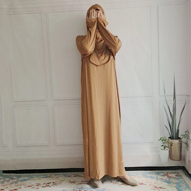 Vêtement de prière pour femmes Ramadan musulman Abaya caftan femmes Jilbab avec Hijab Abayat Islam Robe modeste Robe vêtements arabes islamiques