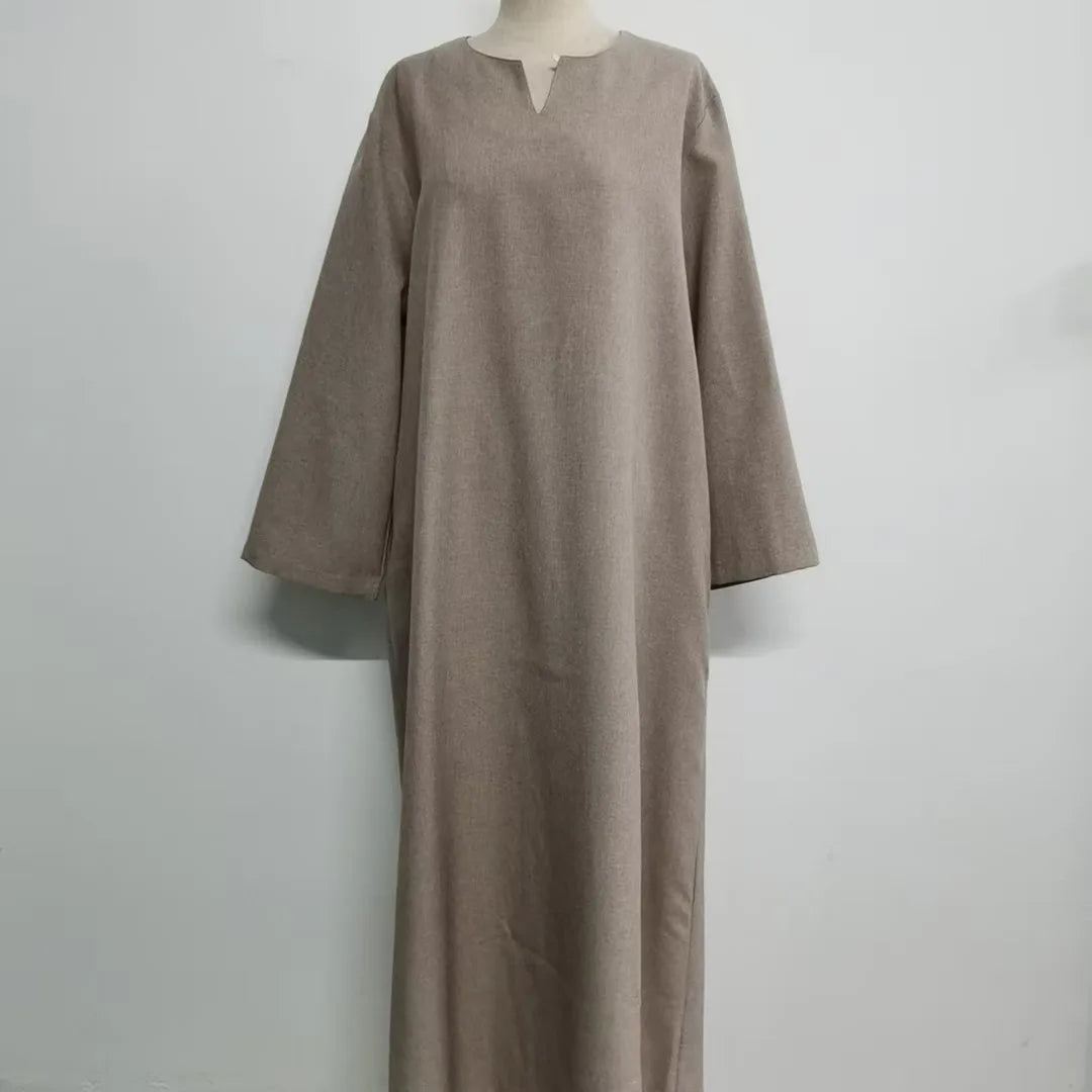 Robe Djellaba de Ramadan pour Femme, Tenue Musulmane Simple, Modeste, Éducative, Dubaï, Abaya, Turquie, Kaftan, Kebaya, Arabe, Islam Jalabiya, 2025