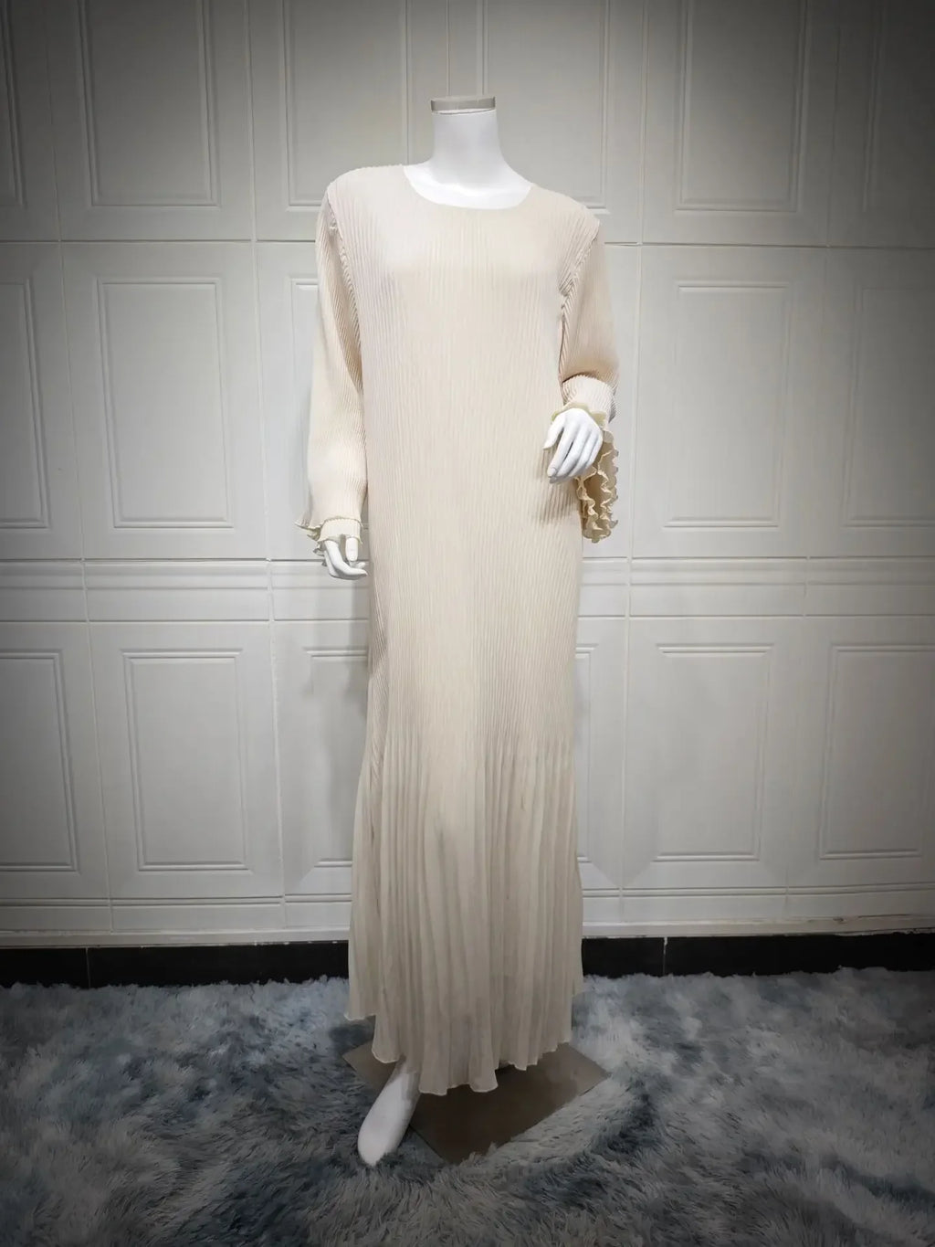 Robe musulmane Eid pour femmes, manches évasées plissées, Jalabiya, caftan, Islam, arabe, longue robe éducative, Ramadan, Maroc, Dubaï, Abayas, 2024