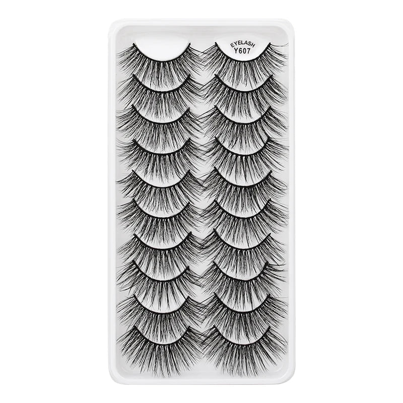 10/8/5/3 paires Multipack 3D cils de vison Faux cils faits à la main vaporeux moelleux Faux cils naturel outils de maquillage des yeux Faux cils