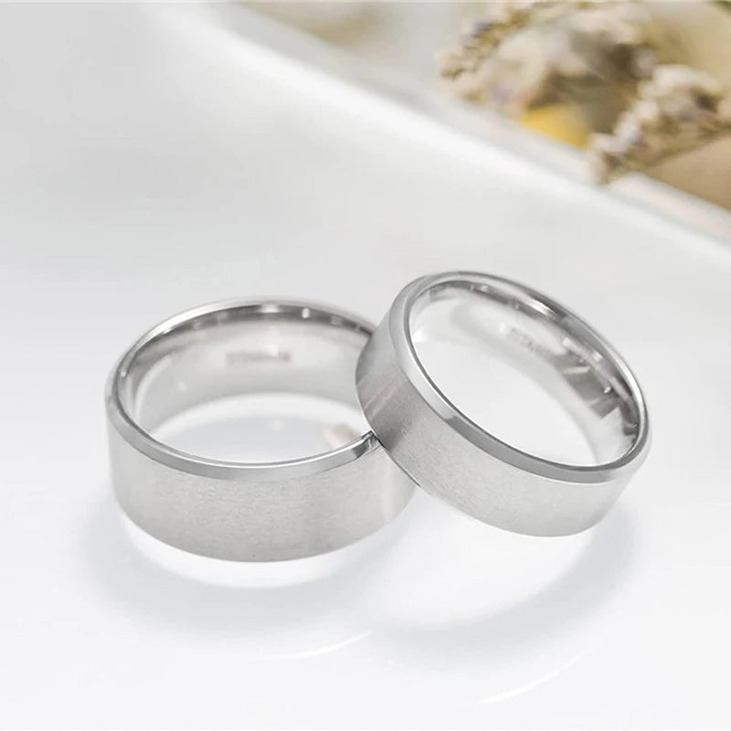 Tigrade 4/6/8/10mm couleur argent hommes bague en titane brossé homme alliance bagues de fiançailles mâle bijoux Couple anel feminino
