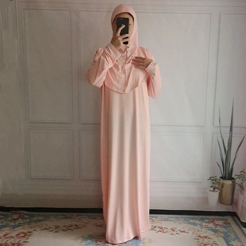 Vêtement de prière pour femmes Ramadan musulman Abaya caftan femmes Jilbab avec Hijab Abayat Islam Robe modeste Robe vêtements arabes islamiques
