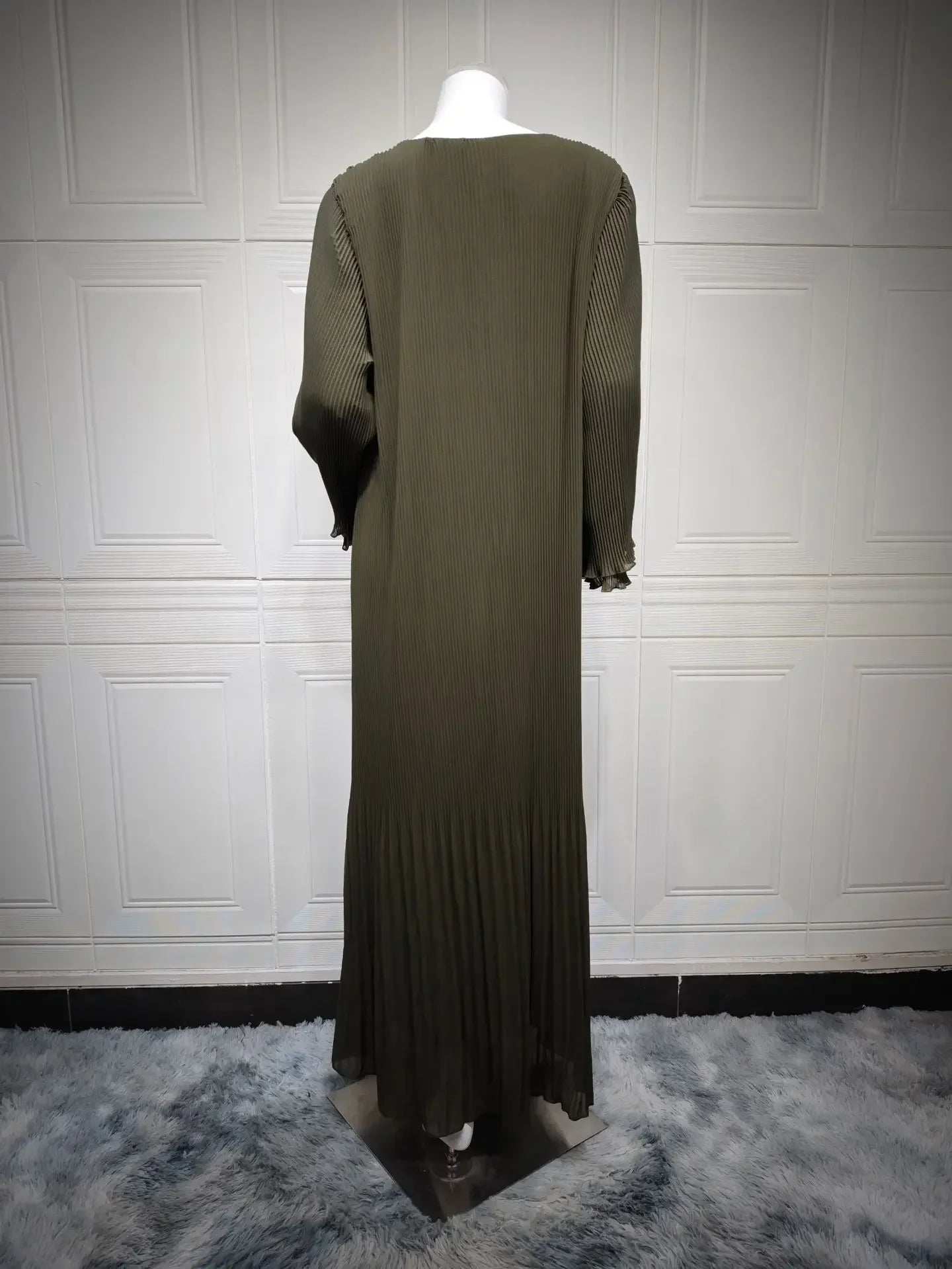 Robe musulmane Eid pour femmes, manches évasées plissées, Jalabiya, caftan, Islam, arabe, longue robe éducative, Ramadan, Maroc, Dubaï, Abayas, 2024