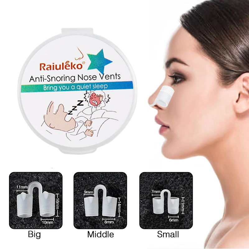 Dilatateur Nasal Anti-ronflement en Silicone souple de qualité médicale, 3 tailles différentes, Ventilation facile à respirer, aide au sommeil, pince-nez