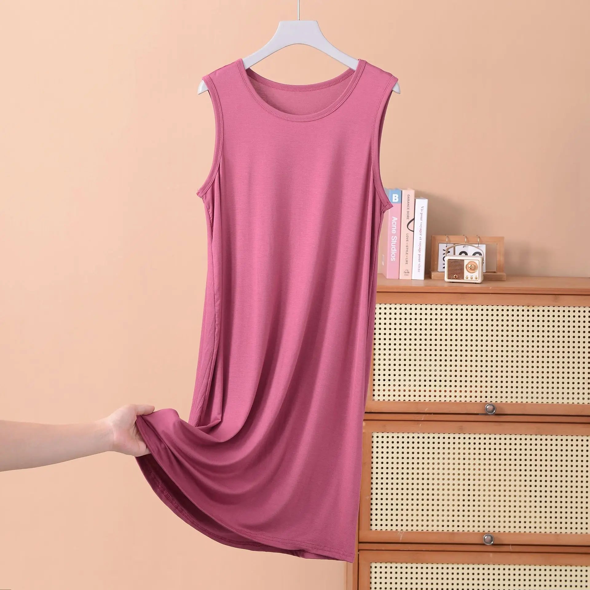 Robe débardeur en modal pour femme, tenue de nuit confortable, grande taille XL à 8XL