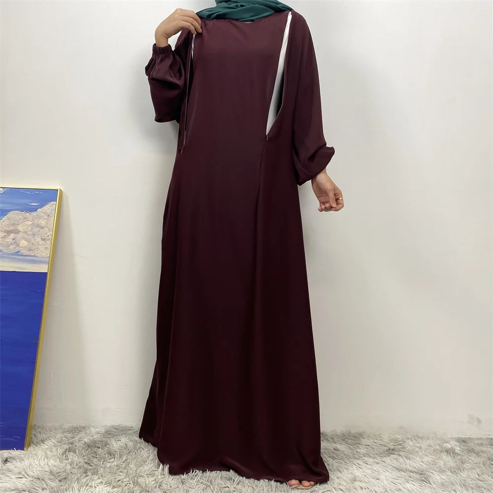 Meilleur chaud musulman 2 fermetures éclair sur le devant allaitement dubaï Abaya vacances femmes robes de jour pour Eid Uae Ramadan vêtements caftan noir