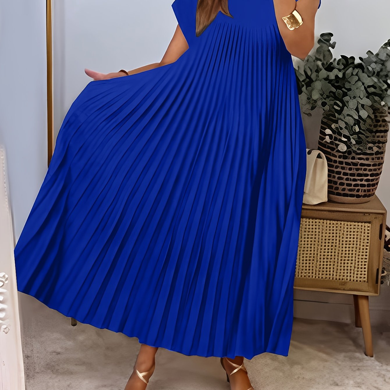 Robe longue plissée