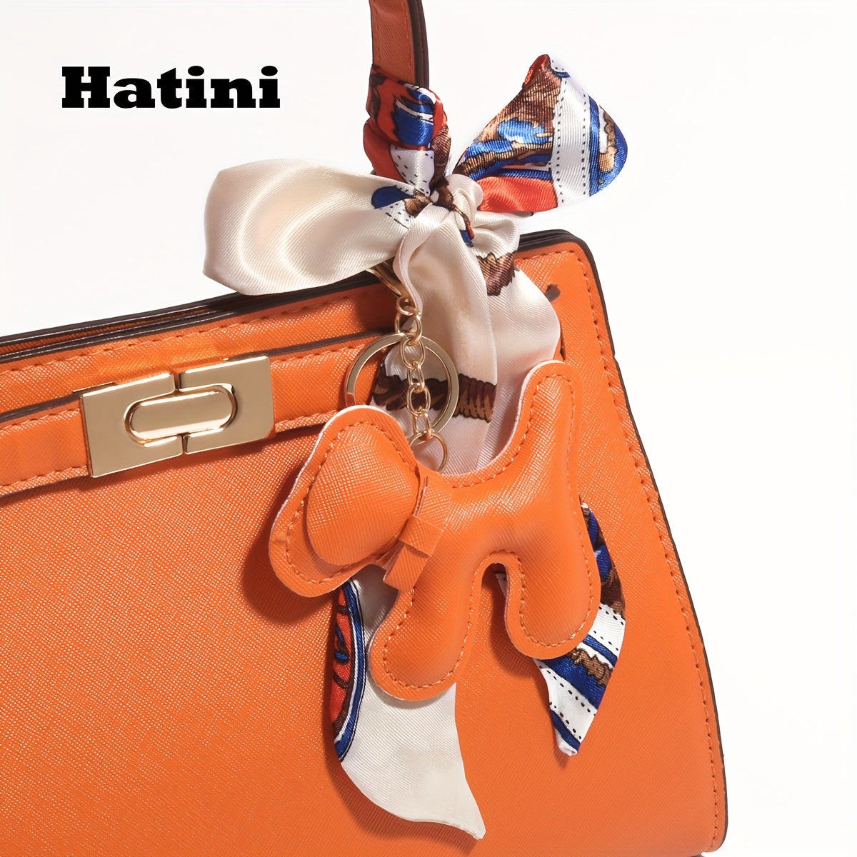 HATINI Sac à main élégant en cuir synthétique rouge orange pour femmes