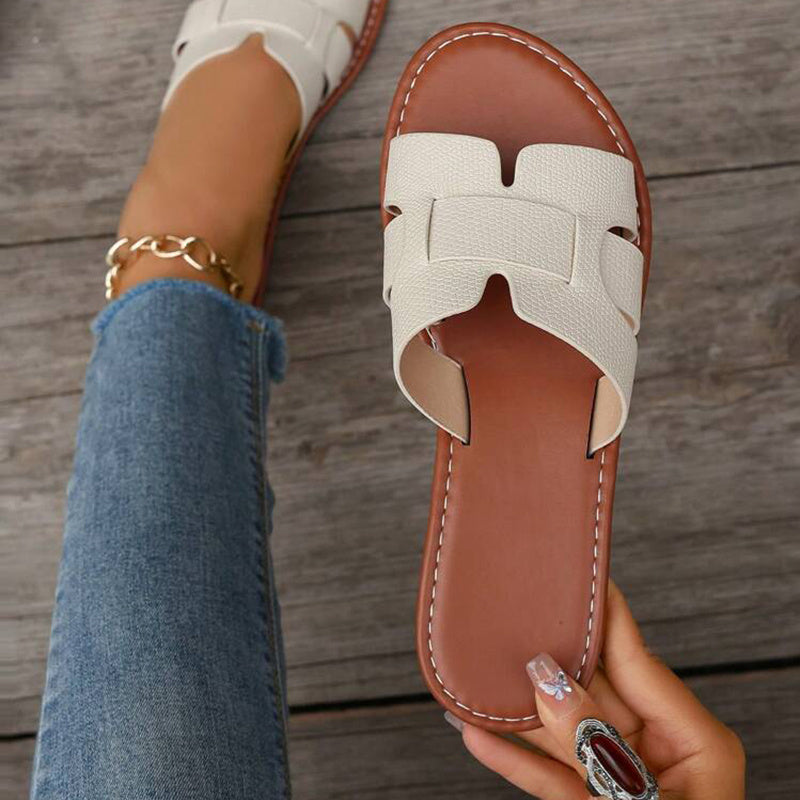 Sandales à glissière à la mode pour femmes avec semelle