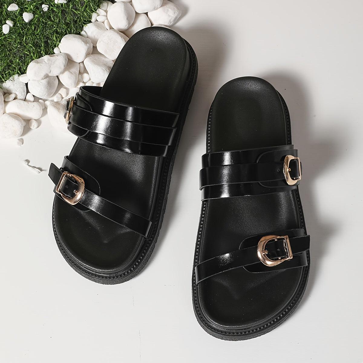 Sandales d’été à semelle épaisse pour femmes, à la mode et polyvalentes, adaptées à l’extérieur