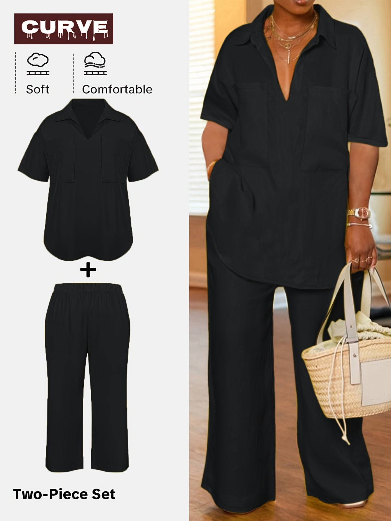 Ensemble deux pièces grande taille pour femmes