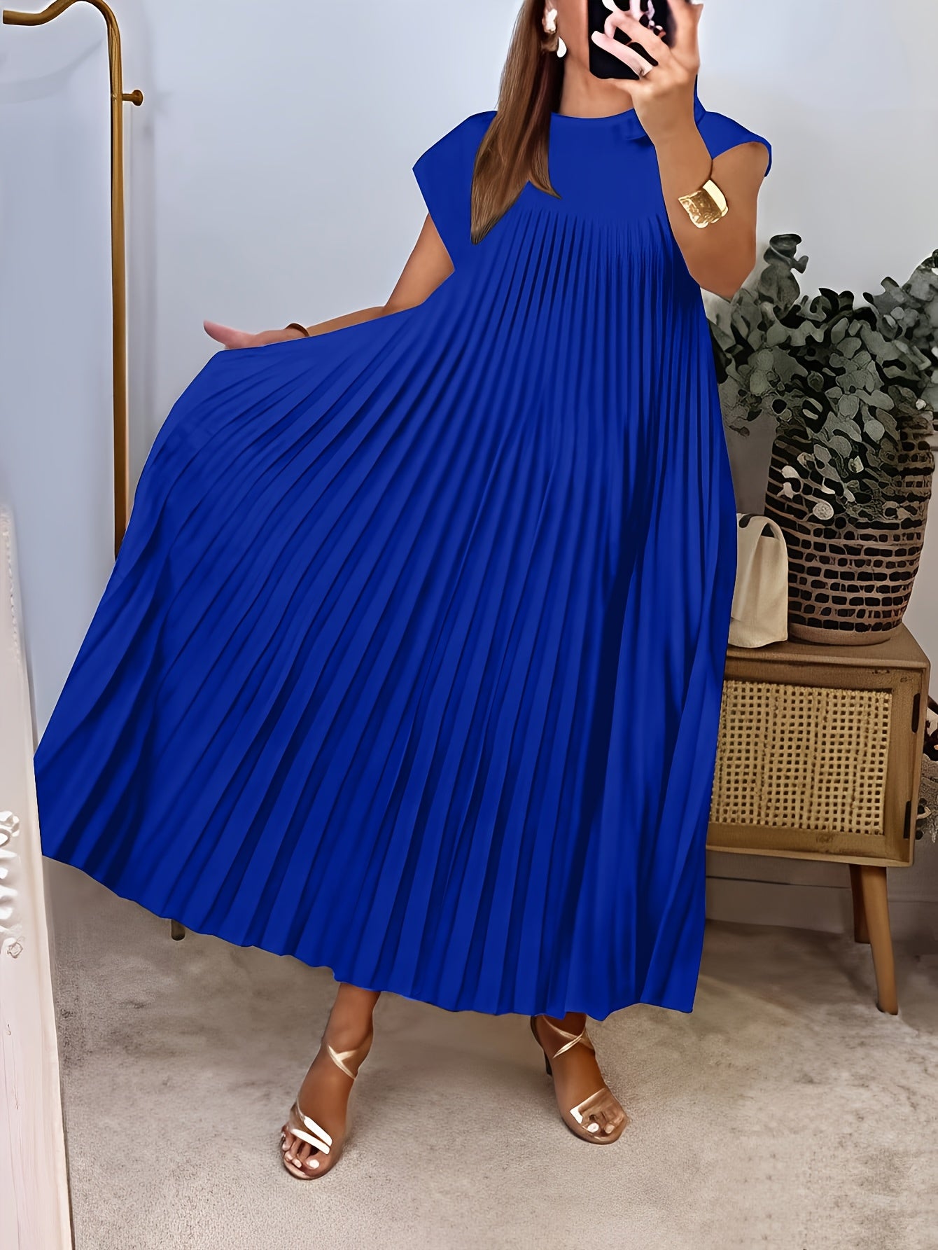 Robe longue plissée