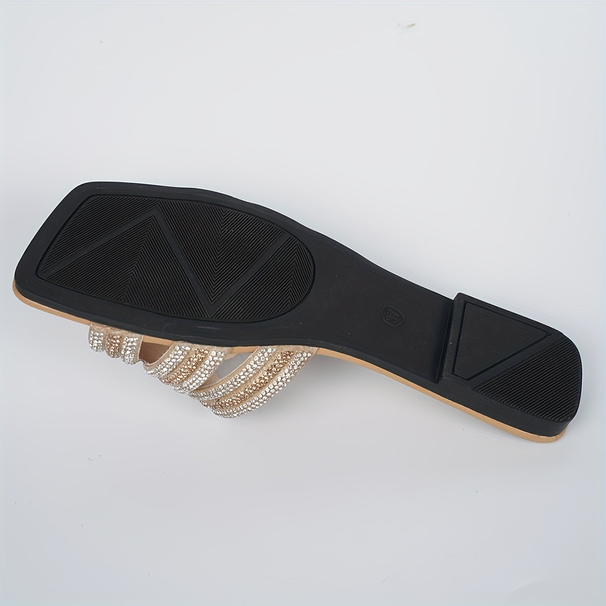 Sandales monogrammes à lanière de cheville scintillantes pour femmes