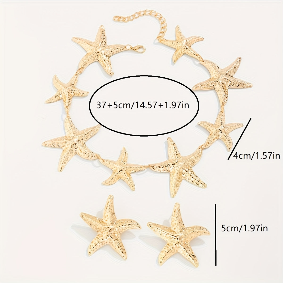 Ensemble de 3 colliers et boucles d’oreilles géométriques métalliques élégants pour femmes