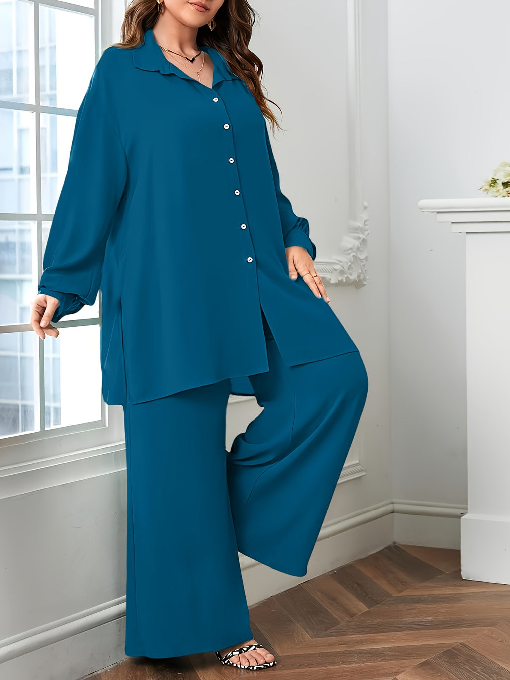 Ensemble deux pièces élégant pour femmes grande taille