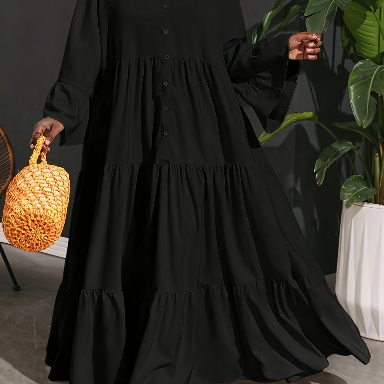 Robe tunique midi élégante - 95 % polyester 5 % élasthan