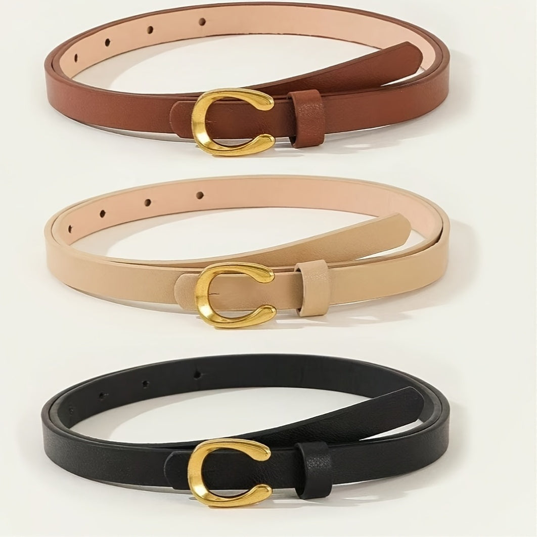 Ensemble de ceinture pour femmes de 3 pièces avec boucles en alliage