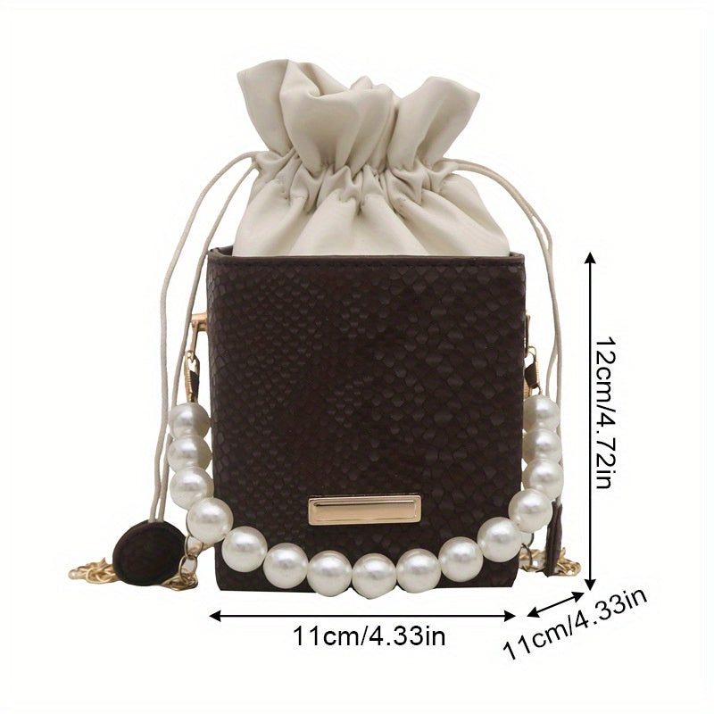 Mini petit sac carré à grille de diamants