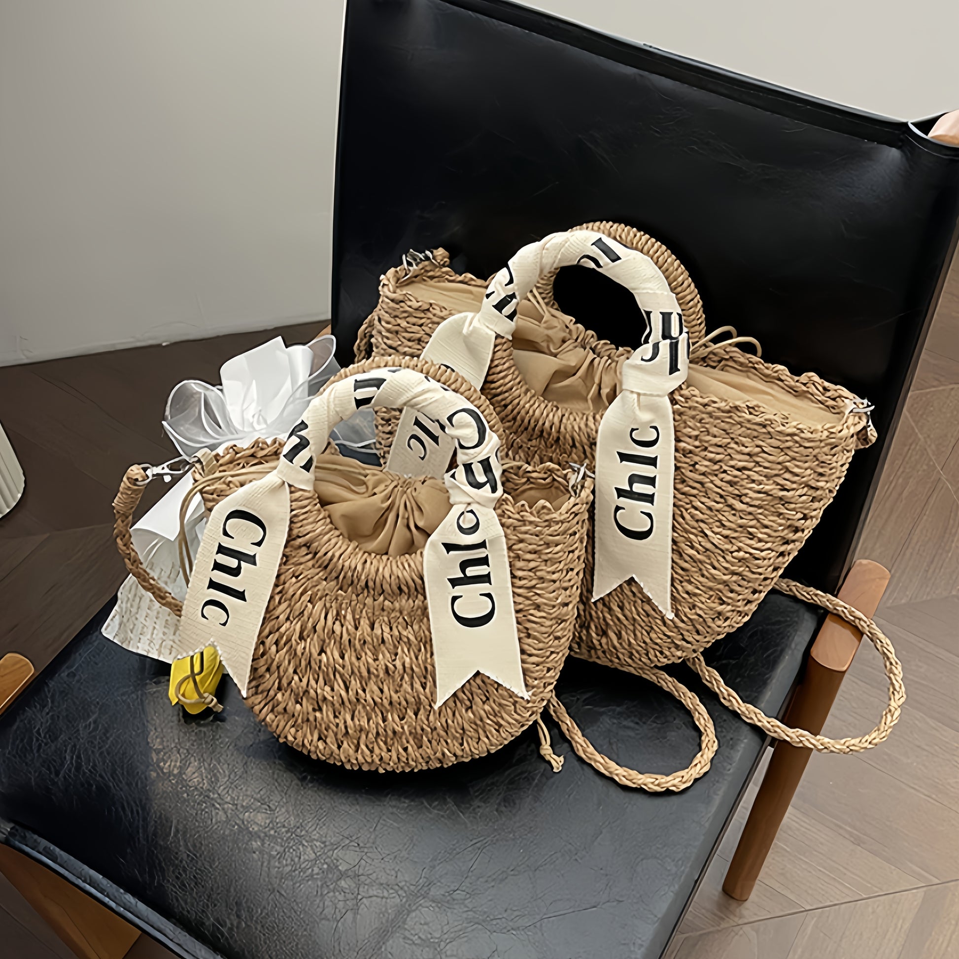 KEAPLAYEE Sac fourre-tout d'été élégant en paille pour femmes