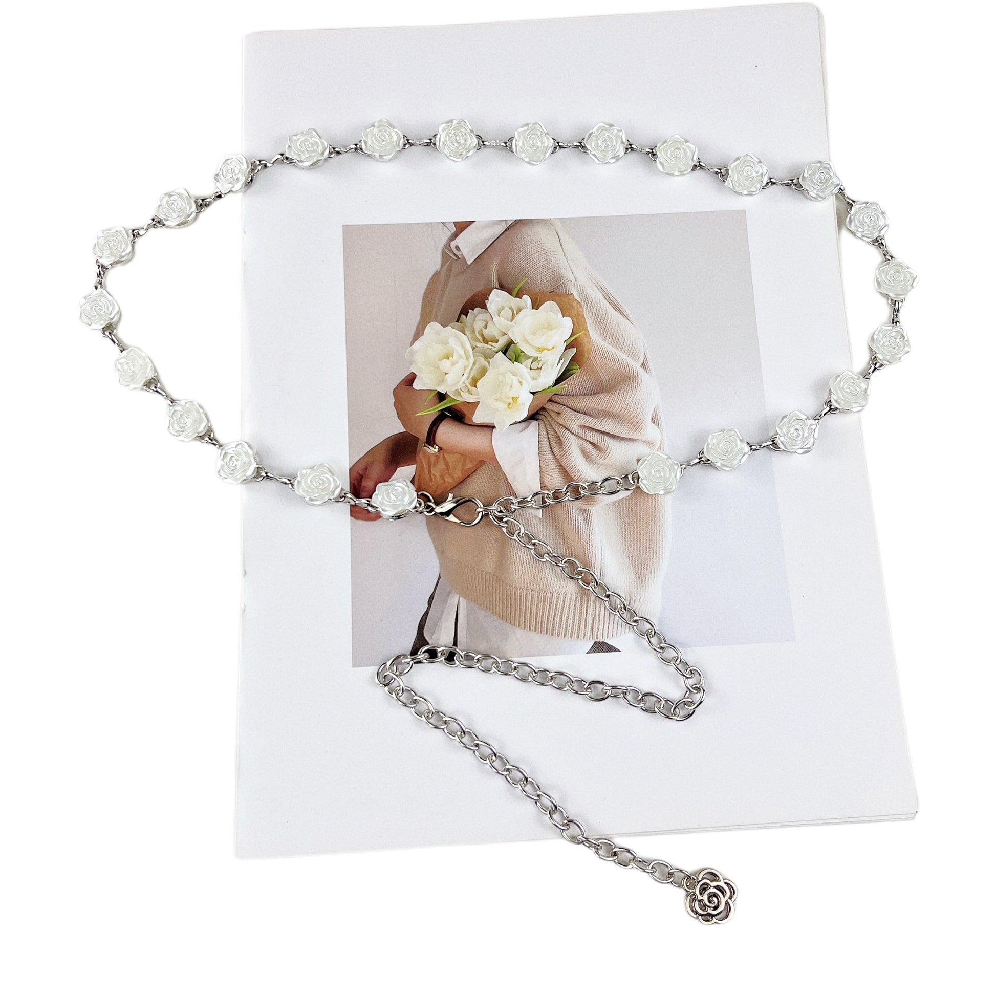 Ceinture florale pour femmes - Chaîne florale élégante avec chaînes