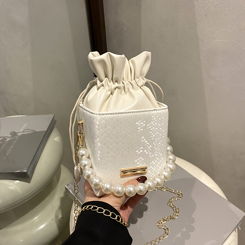 Mini petit sac carré à grille de diamants